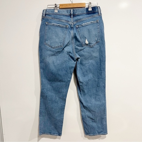 ABERCROMBIE & FITCH Curve Love 90s Straight Low Rise Jeans Medium Wash - Picture 3 of 7